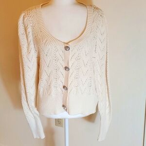 Express white with button detail sweater